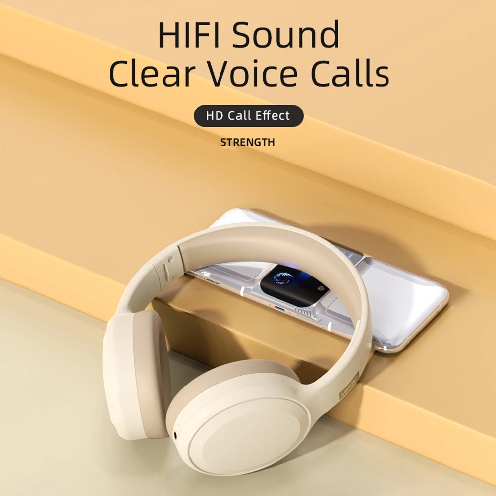 Lenovo TH30 Auriculares Bluetooth inalámbricos con orejeras, auriculares deportivos, juegos de deportes con micrófono