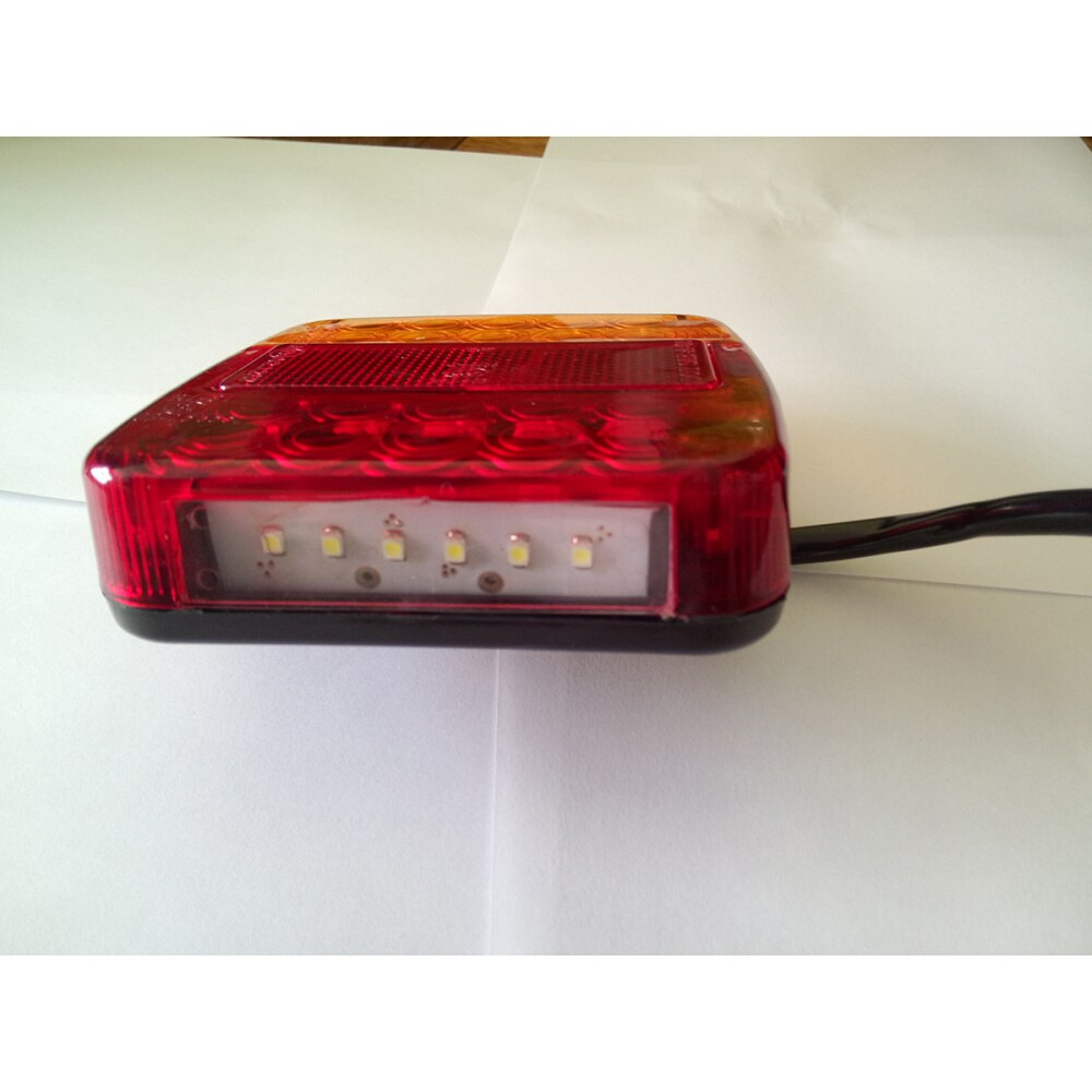 1 Paar HL-J-196 Trailer Achterlicht 12V Led Verlichting Aanhangwagen Signaal Running Lamp Voor Vrachtwagens Trailers (Wit En rood)