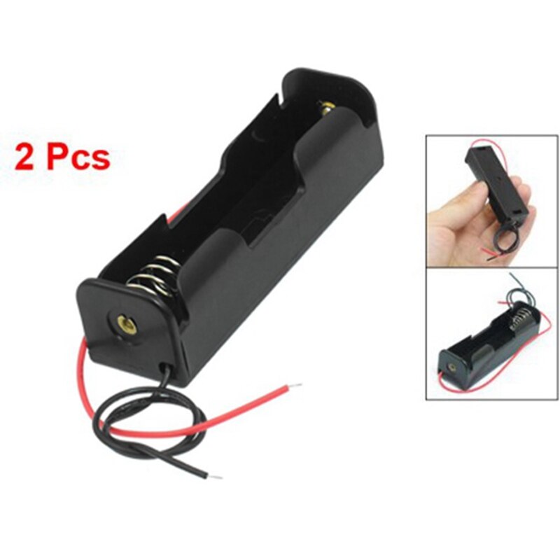 2Pcs Black 18650 Flat Tip Batteries Battery Holder Case With Wire Leads & 6Pcs MT3608 DC 2A Step Up Power Booster Module