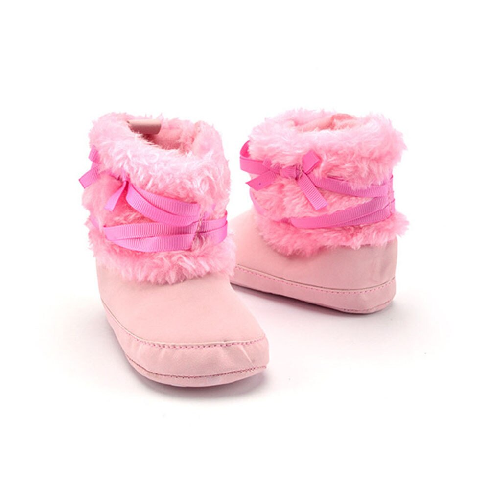 Neugeborenen Baby Mädchen Bowknot Schnee Stiefel Weiche Krippe Scheut Kleinkind stricken Faux Vlies Stiefel
