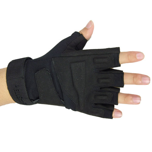 Gants tactiques de l'armée américaine, mitaines de Combat antidérapantes en Fiber de carbone pour Sports de plein air,: Half Black / L