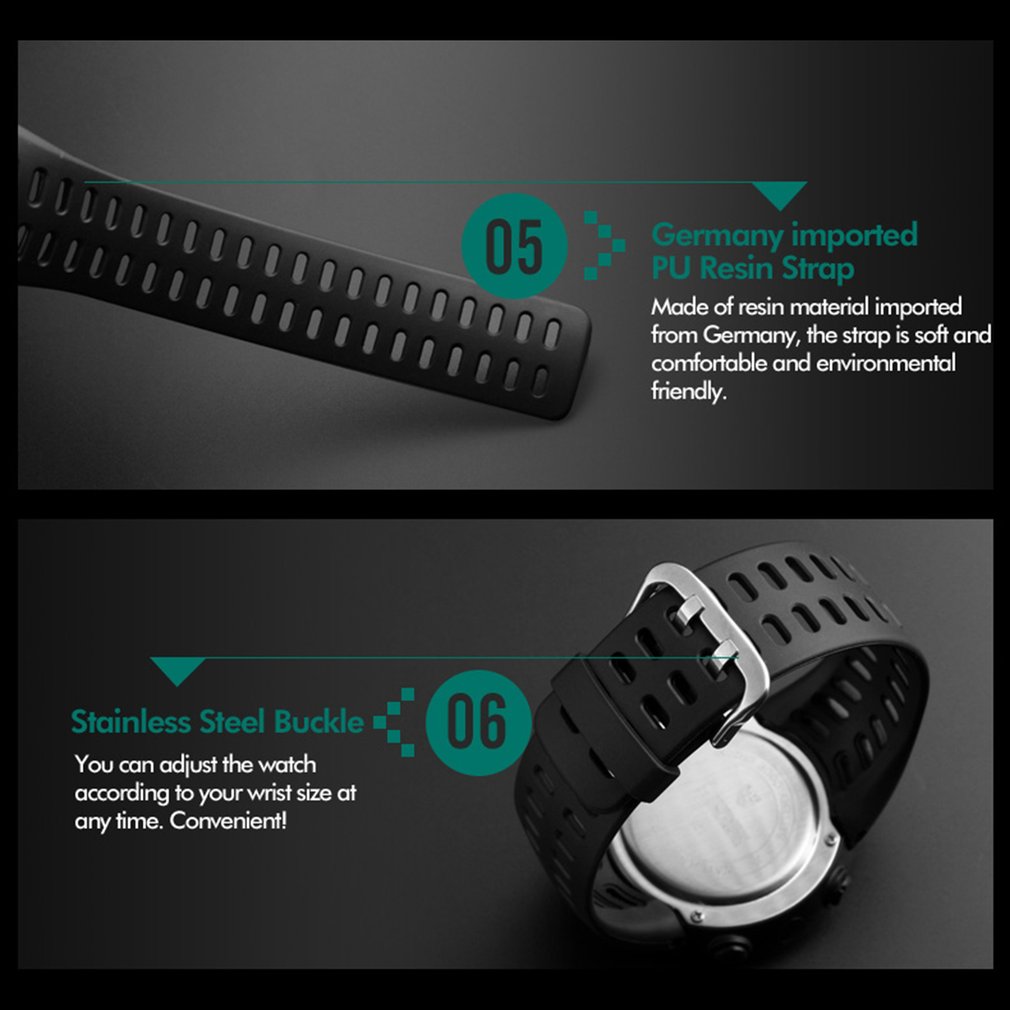 Outdoor Men's Multifunctional Sports Electronic Watch Chrono Countdown Waterproof Luminous Digital Wrist Watch