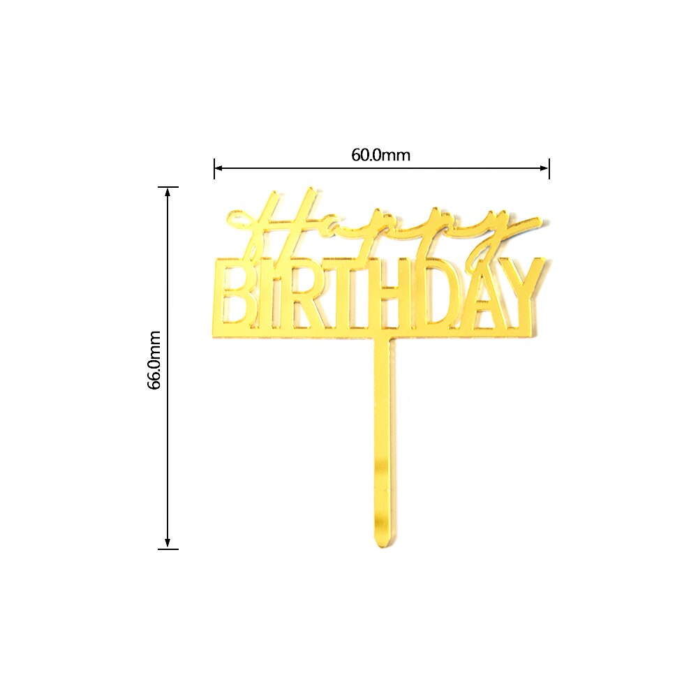 Pak Van 10 Stuks Mini Gelukkige Verjaardag Acryl Cake Topper Verjaardagstaart Decoratie: 10 HB 10PCS