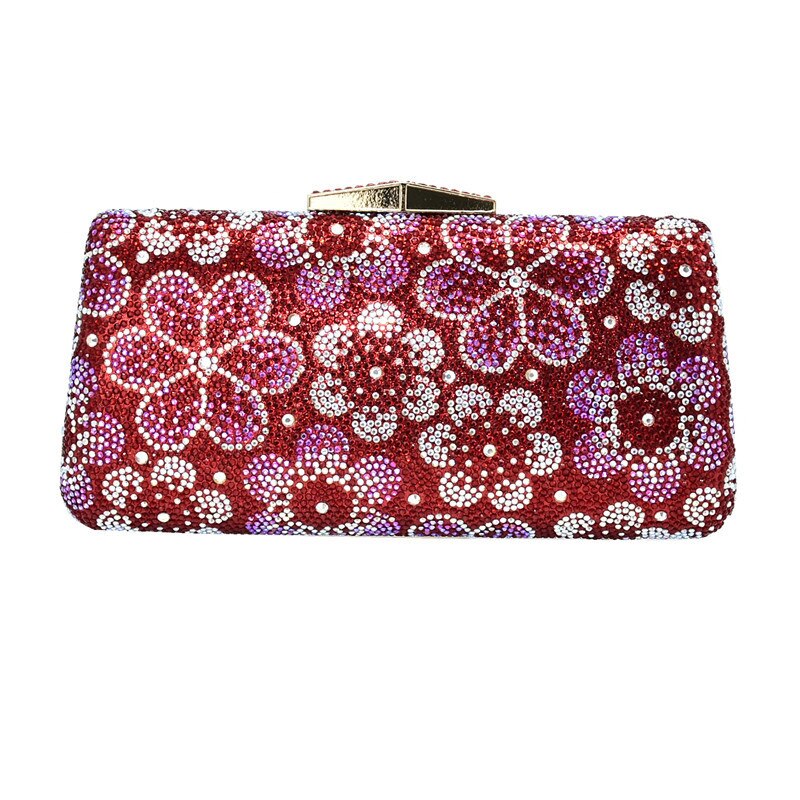 Bridal Wedding Clutch Purse Handbags and Purse Bridal Shoulder Bag Chain Womens Handbags and Purses Ladies Party Small Purse: Red