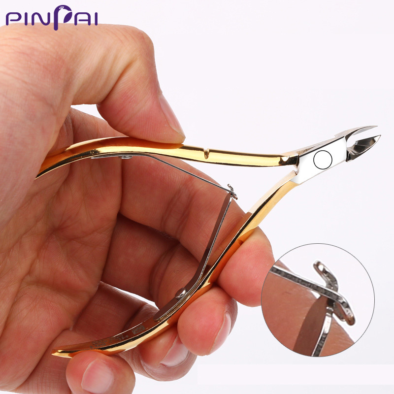 Pinpai Stainless Steel Nail Cuticle Scissor AAA HL 501 Gold Cuticle Nippers Manicure Remover Vietnamese Cutter Tool