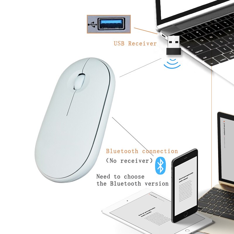 Bezprzewodowa mysz Bluetooth dla Apple Macbook Air Xiaomi bezprzewodowa mysz do ładowania wycisz komputer stacjonarny akcesoria do laptopów biurowych