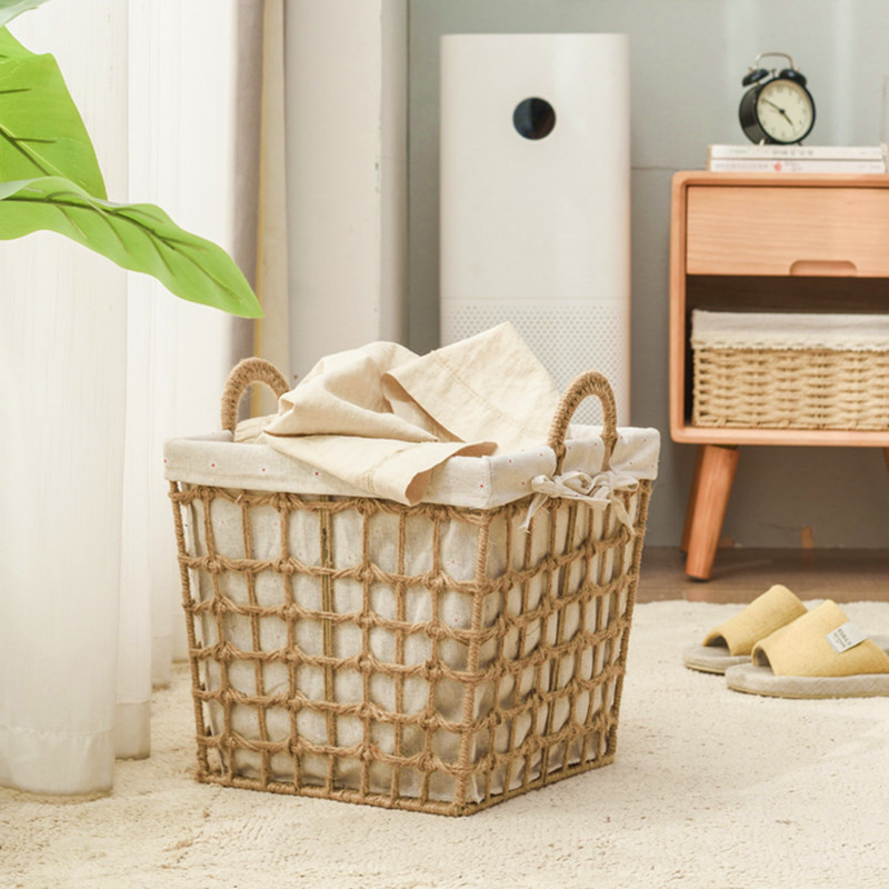 Stro Geweven Vuile Kleren Mand Vuile Kleren Opslag Mand Wasmand Speelgoed Opslag Mand Badkamer Wasmand