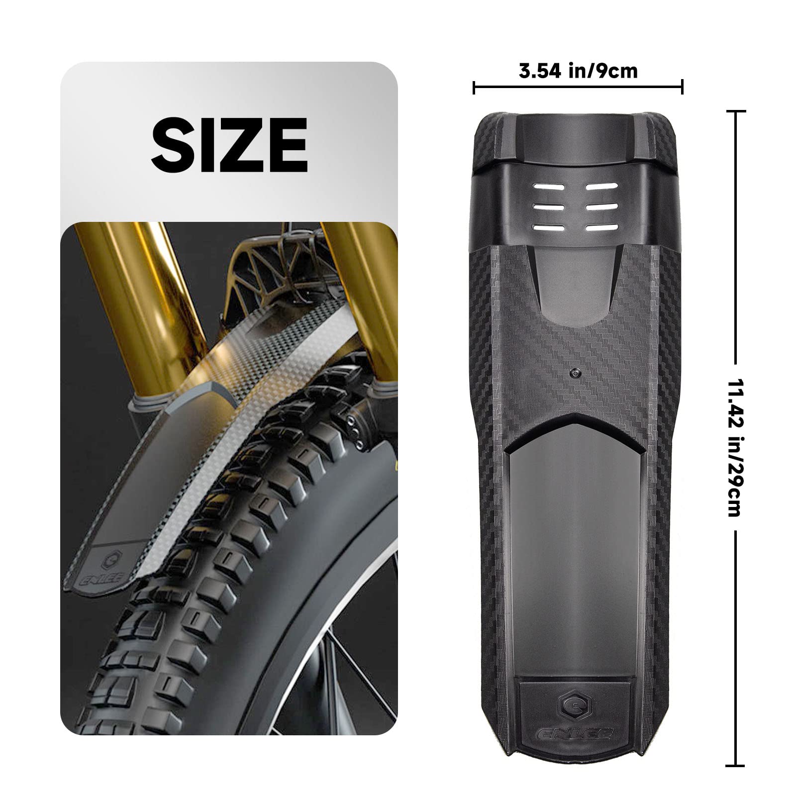 Parafanghi per biciclette montagna MTB bicicletta 26-29 pollici Pneumatici anteriori posteriori Parafango Modello in fibra di carbonio Paraspruzzi allargato Accessorio per ciclismo