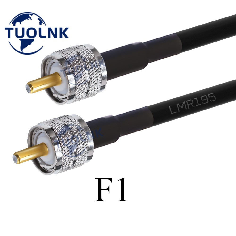Conector macho/hembra UHF PL259 LMR195 Cable Coaxial RF 50ohm PL259 LMR195 Cable Coaxial de puente de antena: Verde militar / 8P