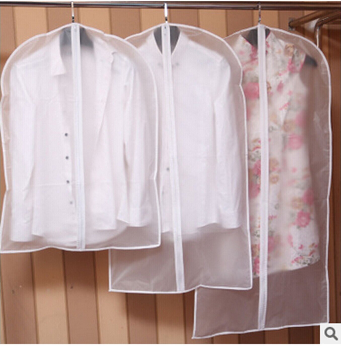 Transparent Wardrobe Storage Bags Cloth Hanging Garment Suit Coat Dust Cover: 60cmx80cm