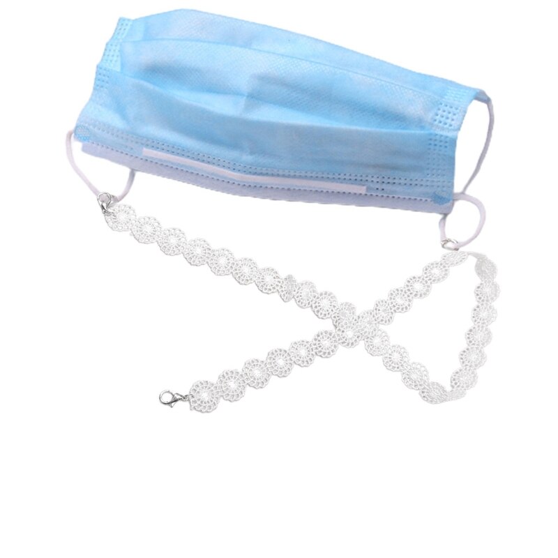 5 uds mascarilla facial Anti-Pérdida correa de cordón tejido Floral lazo Eyeglass cadena collar decorativo descanso orejas correa de cuerda