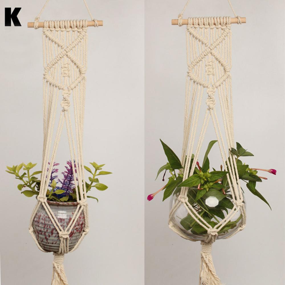 Macrame Plant Hanger Opknoping Bloempot Hanger Plant Houders Gevlochten Touw Opknoping Planter Mand Voor Thuis Indoor Outdoor Decor