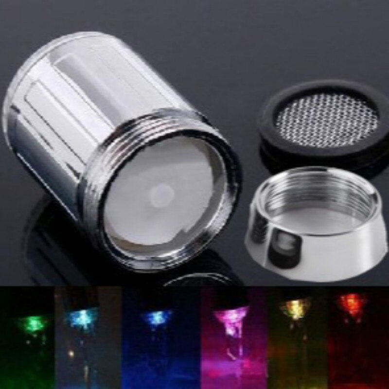 Accesorios de baño para cocina, grifo de ducha con brillo RGB de 3 colores, luz LED controlada por temperatura, cabezal de ducha de agua