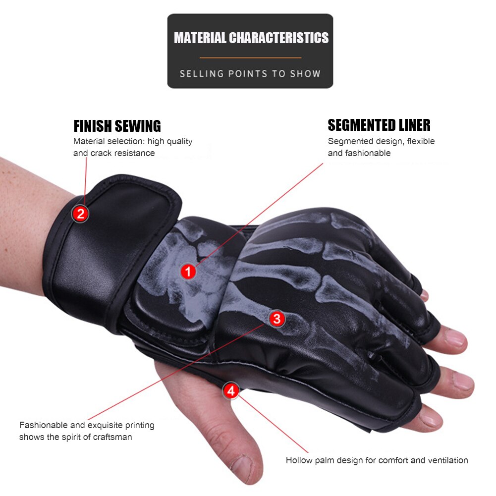 1 para zagęszczony sportowe rękawice bokserskie MMA Muay tajski treningowe rękawiczki bez palców dorosłych kopnięcie boks rękawice treningowe wielobarwność