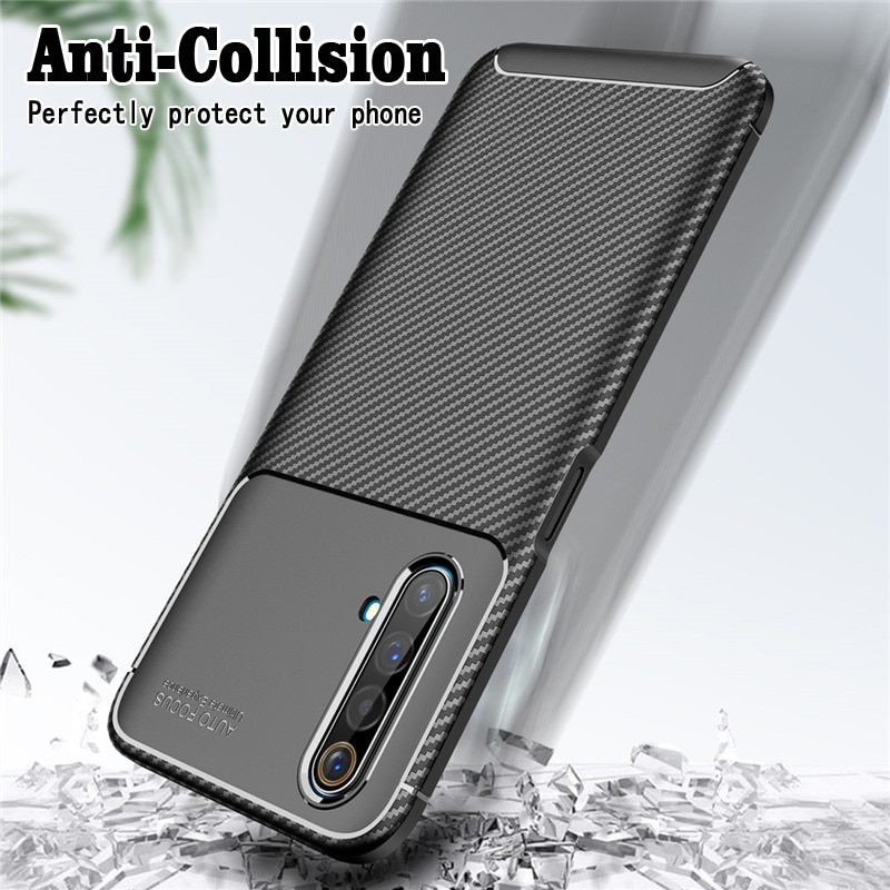 Carbon Fiber Case For Realme X3 SuperZoom Case Full Protection Soft Silicone Back Cover For Realme X3 SuperZoom Frosted Case