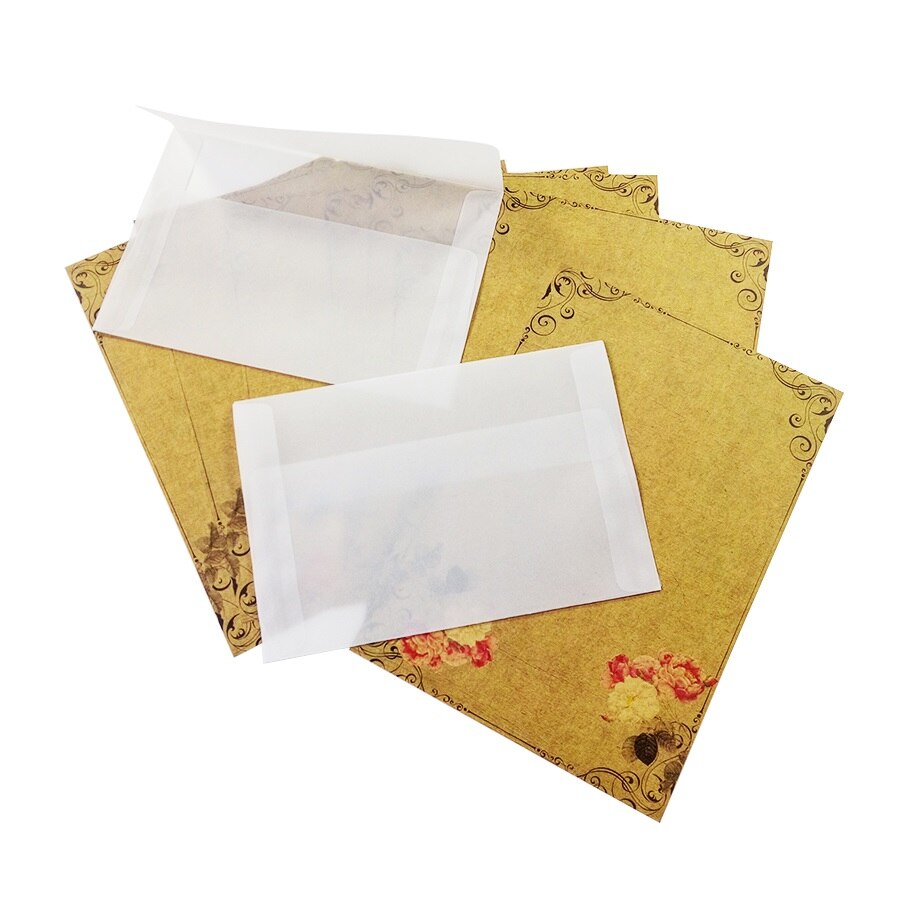 10 stk/parti dejlige vintage blanke gennemskinnelige vellum konvolutter gør det selv multifunktion 175*125mm