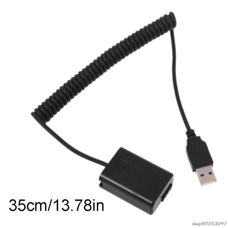 Usb til np -fw50 dummy batteri eliminator strømforsyning fjederkabel til -sony  a7 a7 rii  a6500 a6400 a6300 a6100 a6000 kamera  q5wa