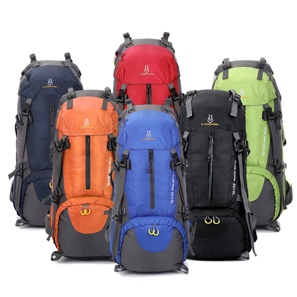 60L Hiking Backpack Water-resistant Outdoor Sport Trekking Rucksack Mountaineering Travel Backpack with Shoe Pack for Men Women