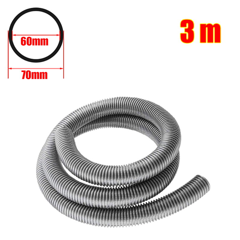 Inner 60mm Household Vacuum Cleaner Thread Hose Straws Factory Bellows Vacuum Tube Soft flexible EVA Hose Pipe Replacement Part: Gray-3m