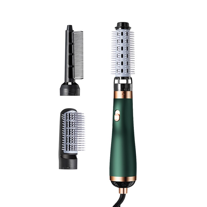 Air Comb Brush Anion Hair Dryers Multifunctional Modeling Blow Dryer Brush Hair Electric Straight Hair/Curls Brushes Curler: green