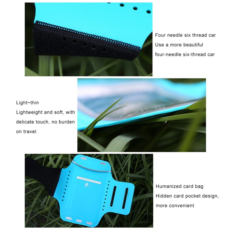 Full Screen Telefoon Armband Case Running Houder Elastische Water Slip Fit In 4.7-5.5 Inch Telefoon Met Verstelbare Riem pocket Sleutel