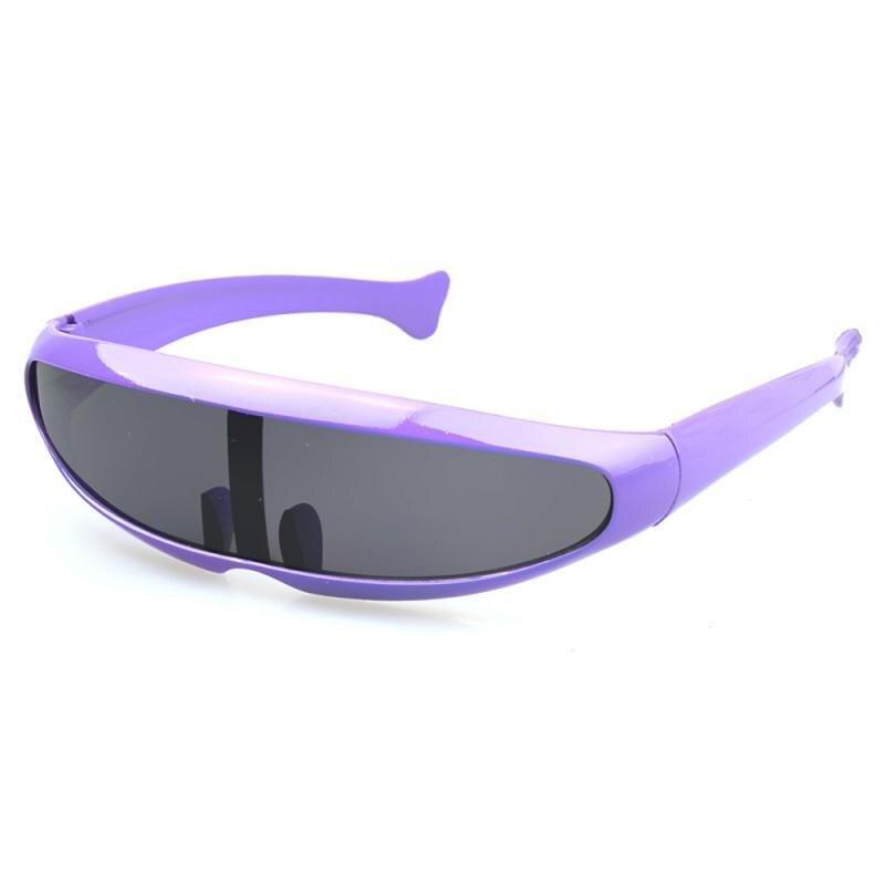 Lunettes drôles en plastique couleur miroir lentille unique visière lunettes de soleil Cyclops Cosplay femmes hommes lunettes de fête pour les enfants: 04