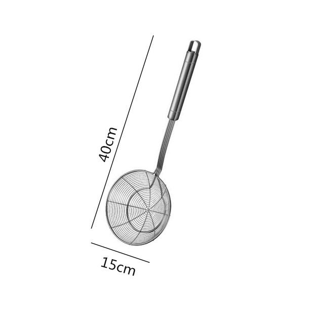 Stainless Steel Skimmer Long Handle Kitchen Cooking And Frying Spider Skimmer Fried Noodle Strainer Tool Kitchen Utensil: M