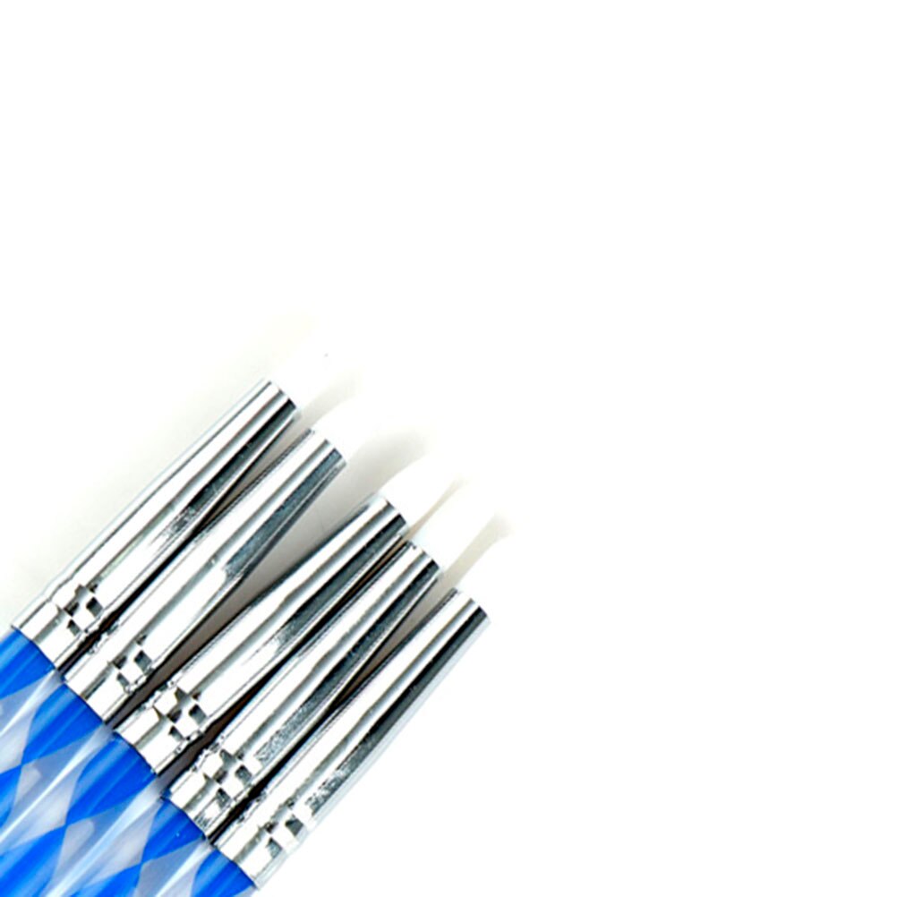 AACAR 5pc Double Head Pick Rhinestone Manicure Tool Nail Art Silicone Dotting Pen Brush Sculpture Emboss Carving Shaping Paint