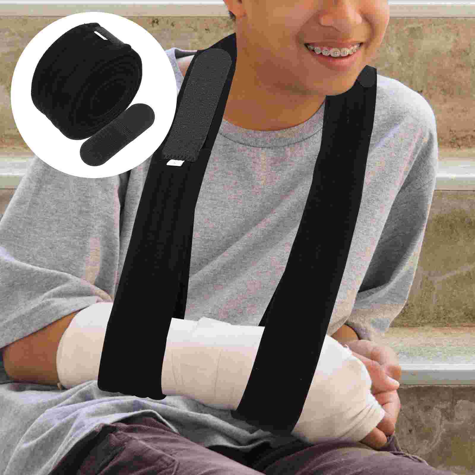 Portable Shoulder Sling Adjustable Shoulder Immobilizer Breathable Arm Immobilizer: Black