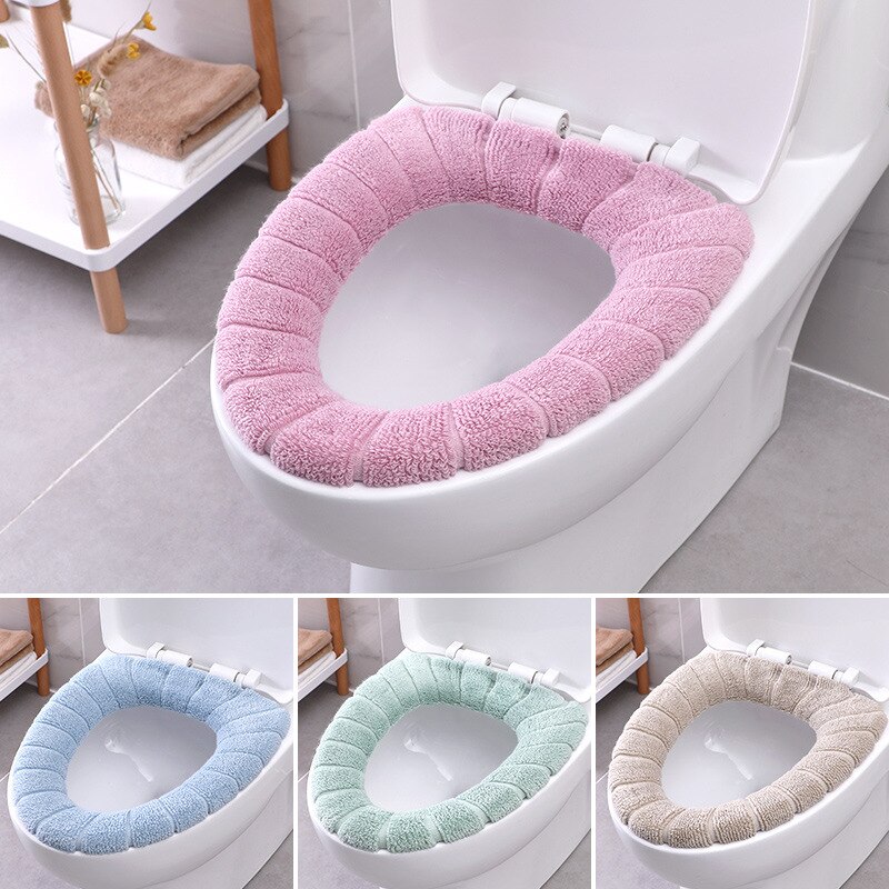 Round Universal Toilet Seat Polyester Toilet Seat O-Shaped Toilet Seat Toilet Bowl Warm Pad
