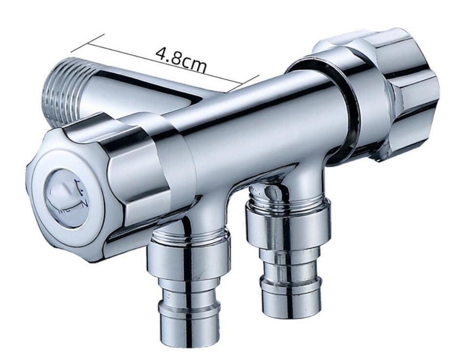 G1/2 tre-vejs trekantventil en i to ud dobbelt vandvinkelventil vaskemaskine toilet stopventil multifunktionshane: C