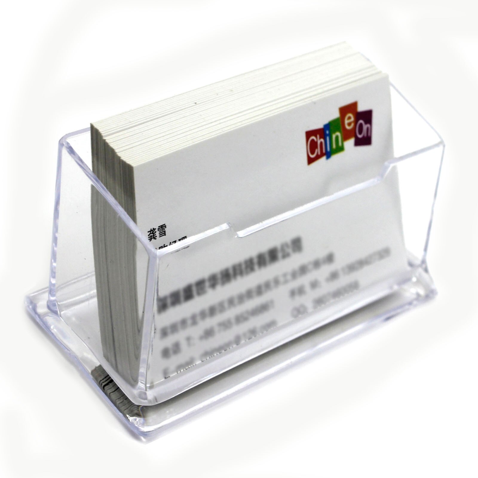 Tarjetero práctico Cuboid Desktop Display Box transparente Oficina Accesorios acrílico Simple entramado ideal para escritorios