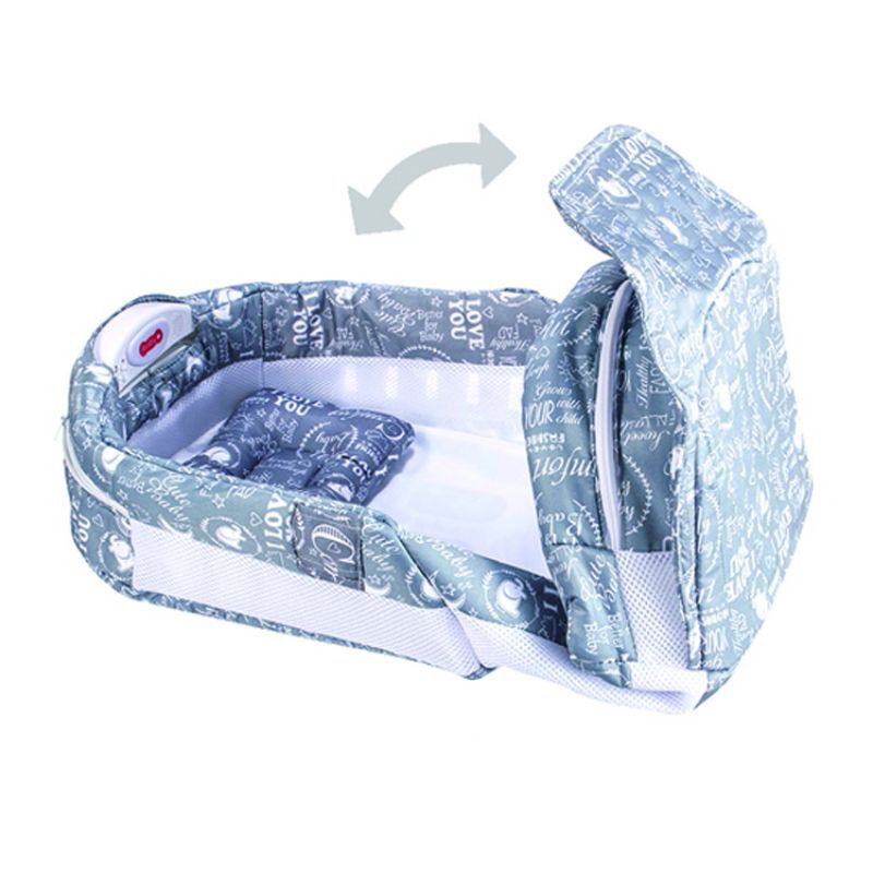 Nueva cama de bebé portátil plegable de seguridad multifunción con música luz de noche suave cómodo colchón para bebé niño niñas