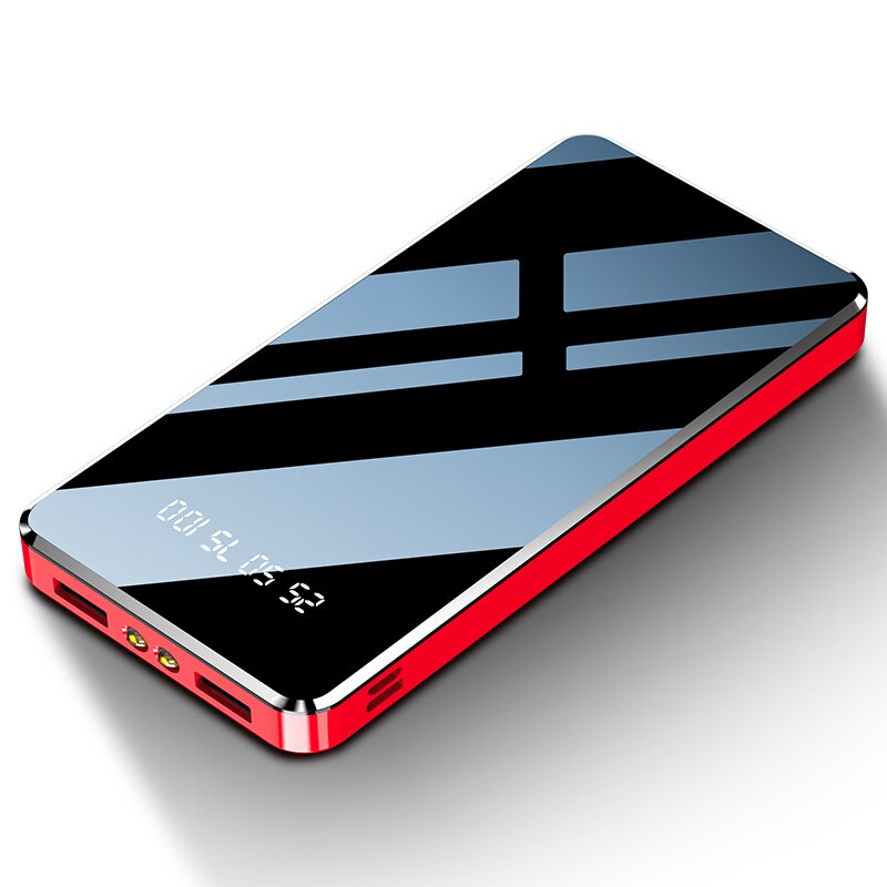 NOHON 10000mAh batterie d'alimentation pour iPhone Xs Max XR iPad Samsung S9 Xiaomi Mi 8 9 Portable batterie externe chargeur de téléphone Powerbank: Red
