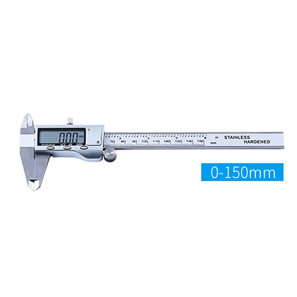 0-150mm/0-6 Inches LCD Electronic Digital Stainless Steel Vernier Caliper Micrometer Measuring Tool