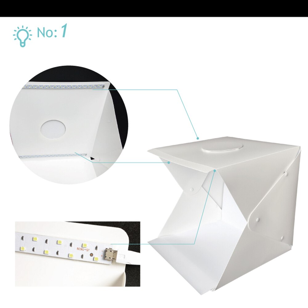 LED foto licht Kasten 40*40 Fotografie Foto Studio Weichen Kasten Einstellbare Helligkeit blitzgerät softbox Für DSLR leuchtkasten Kasten foto