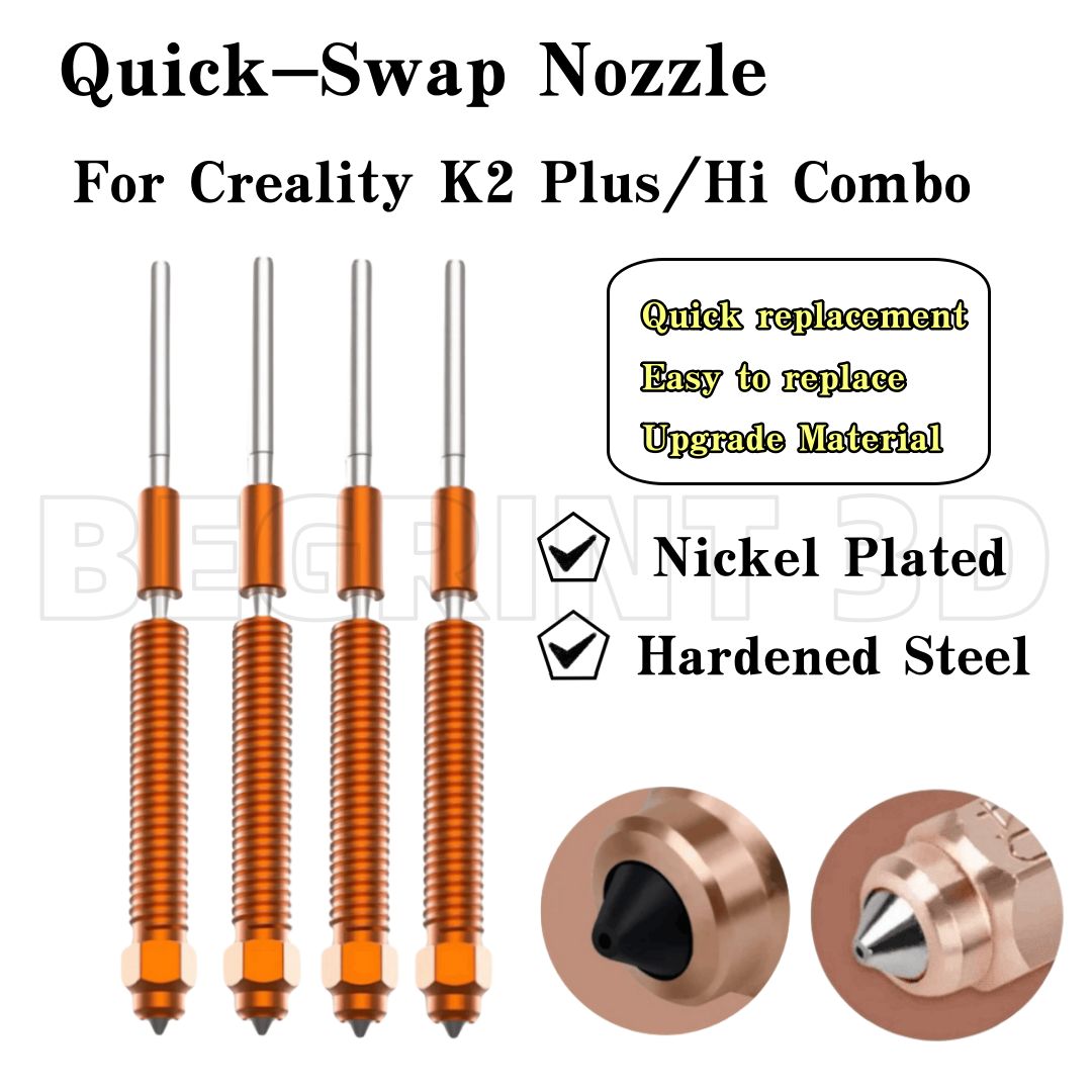 For Creality Hi Combo 3D Printer 0.2/0.4/0.6/0.8mm Quick-Swap Nozzles Kit Titanium Alloy Heat Break High Flow Nozzle For K2 Plus
