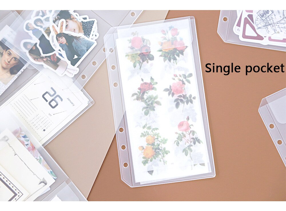 A5/A6 Transparent Storage File Holder Pouch Loose Leaf Notebook Collection Bag DIY Diary Accessory Name Card Case Storage Bag: A6-1