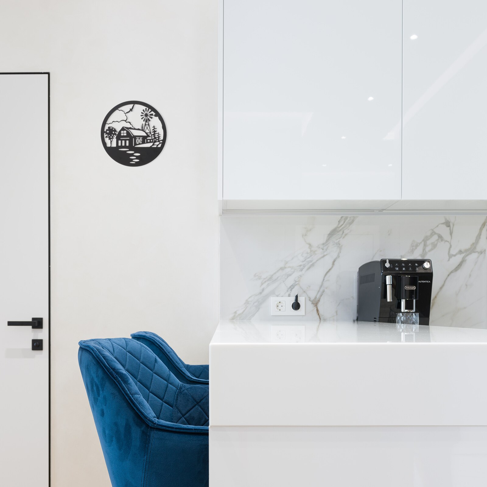 Iron Art Wall Decor Metal Art Sculpture Hanging Decor Circular Wall Ornament