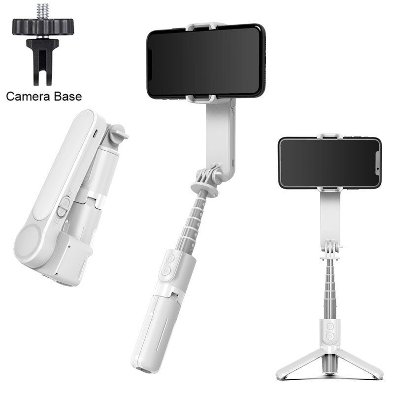 Gimbal Stabilizer Voor Mobiele Telefoon Mobiele Mobiele Smartphone Actie Camera Cam Handvat Grip Selfie Stick Video Statief Telescopische: Style A White