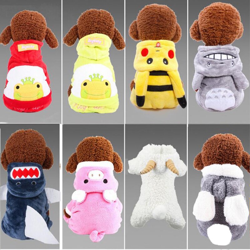 Vinter kæledyr hund fleece jumpsuit tøj varm hvalp kat lyserød pyjamas overall til chihuahua bamse lille stor hund kat ropa perros
