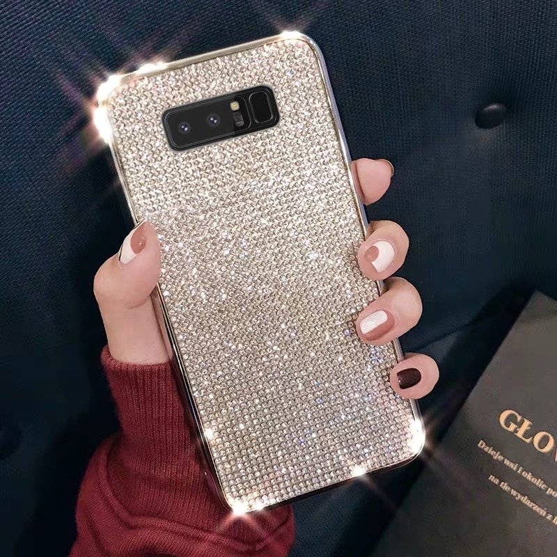 Bling Voller Diamanten Fall für Samsung S20 S10 Plus S10E Etui für Samsung S7 S7 rand S8 S9 Plus coque Weichen Strass Funda