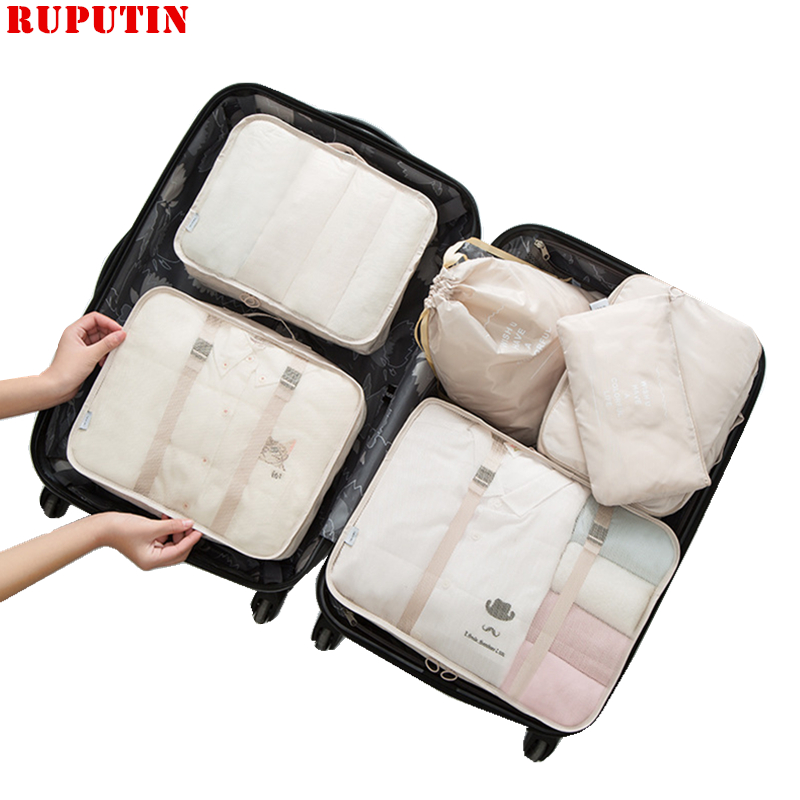 RUPUTIN 6PCS/Set Waterproof Luggage Travel Organizer Bag Big For Men Women Multifunction Underwear Finishing Travel Accessories