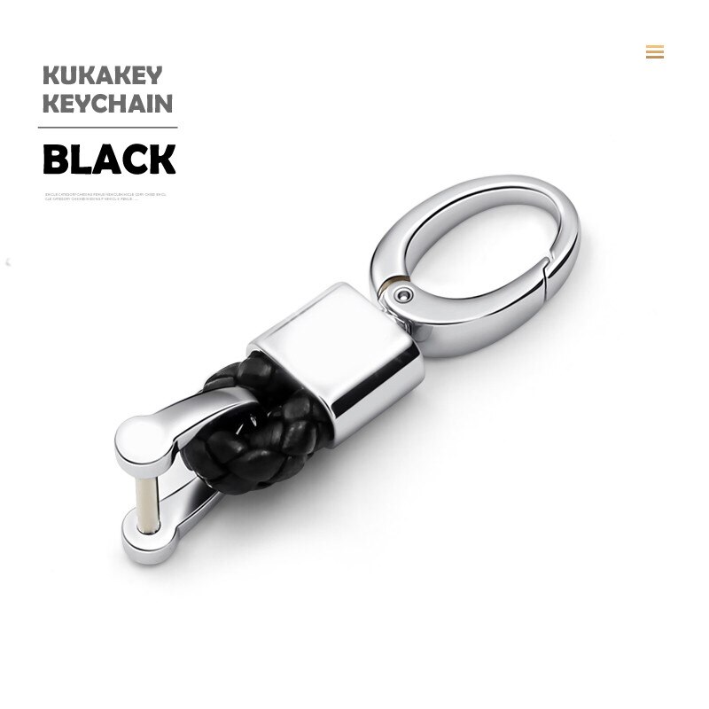 Car Keychain Keyring Braided Rope Key Chain Pendant for Toyota womenm men's business waist auto accessories 4s shop: short-black-Toyota