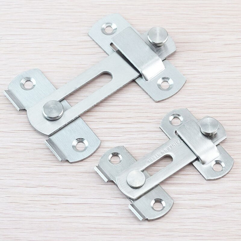 Stainless Steel Home Safety Gate Door Bolt Latch Slide Lock Hardware+Screw