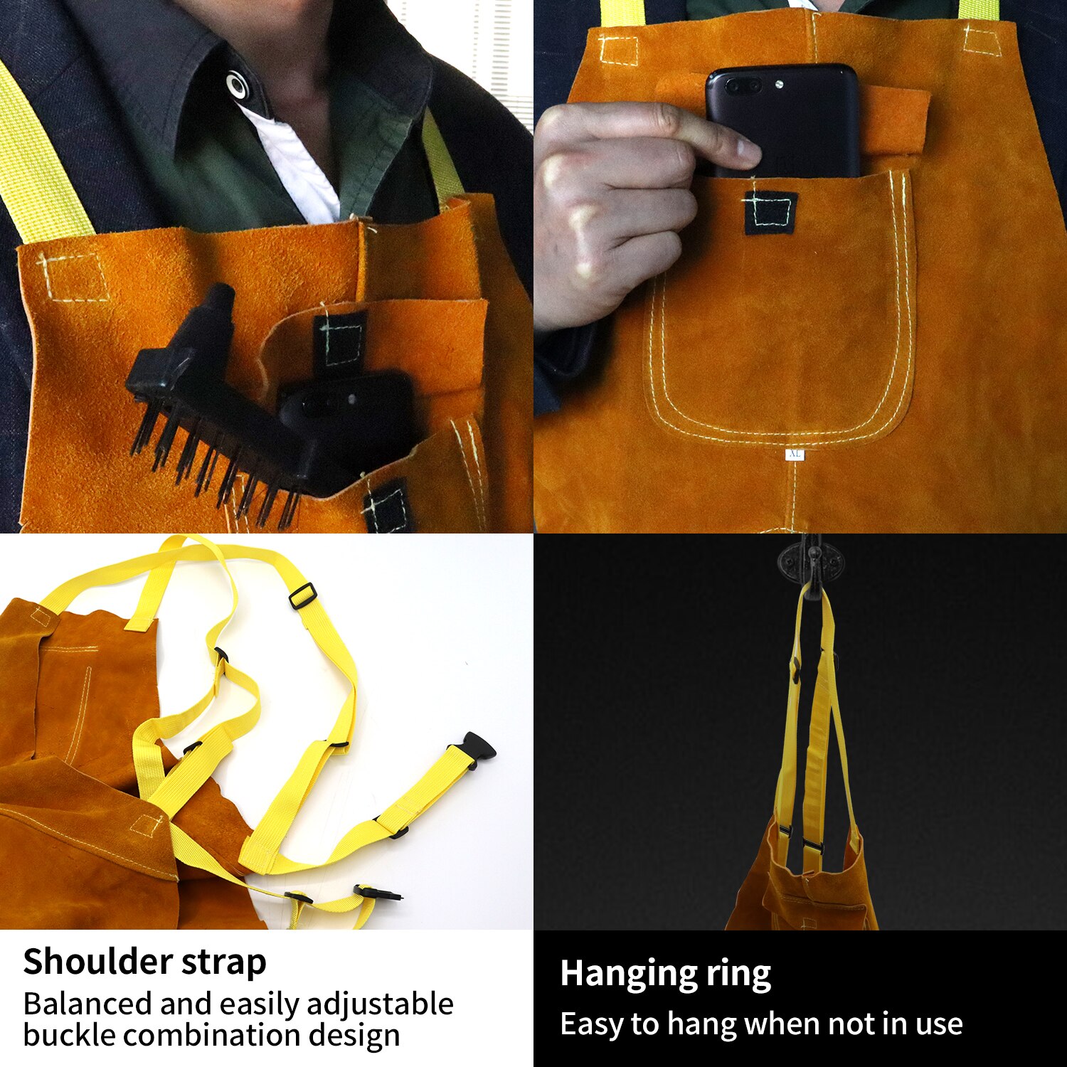 Welding apron full leather chest protector safety overalls