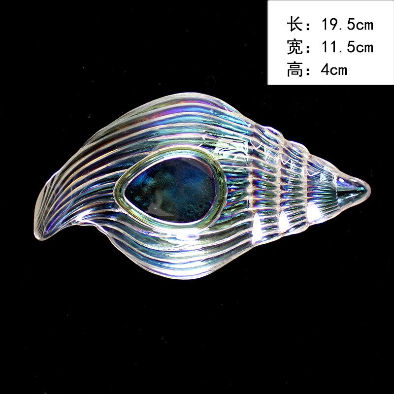 Série océan bol en verre cristal sans plomb, en forme de conque, assiette Phnom Penh, assiette à festons, étoile de mer, collation, salade: Colorful conch bowl