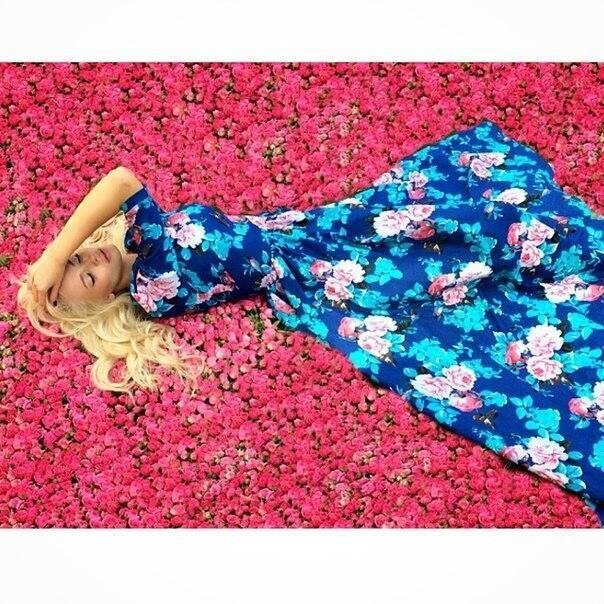 Mode Print Maxi Jurk Vrouwen Casual Elegante Bloemen Lange Jurken: M