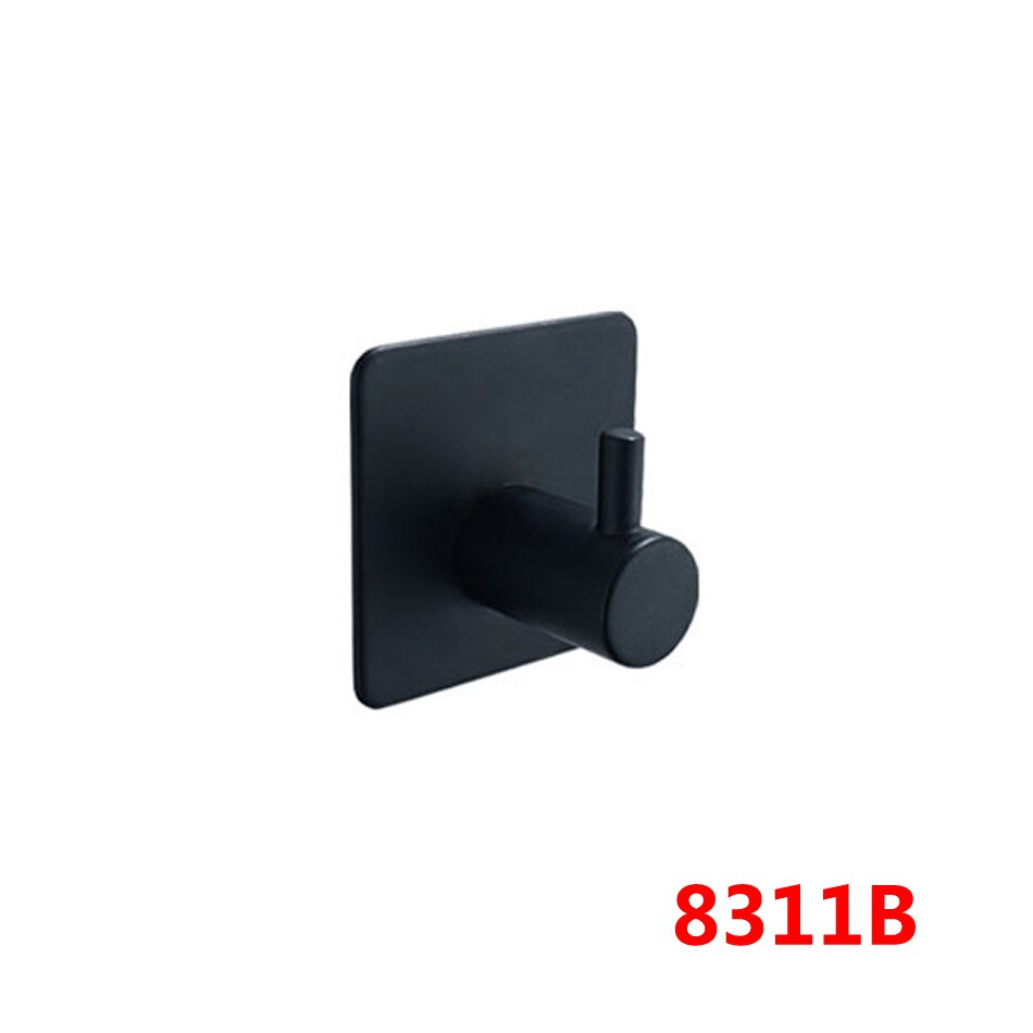 ZOTOBON Black Robe Hook Wall Hook Towel Hook for Bathroom Stainless Steel Coat Hook Rustproof Hook Hanger for Kitchen Hardware: 8311B