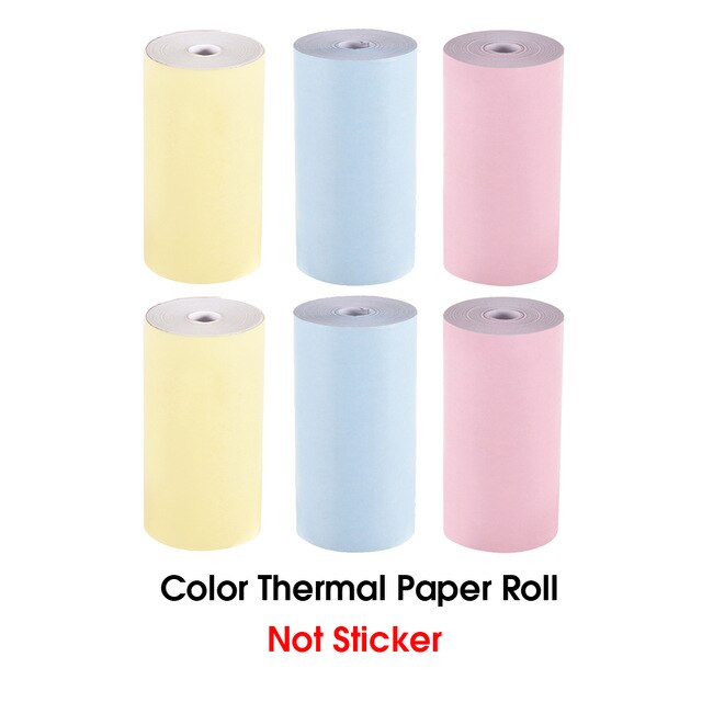 Peripage 56X30Mm Thermisch Papier Label Papier Sticker Papier Voor Thermische Pocket Mini Printer A6 A8: Color 6 Rolls